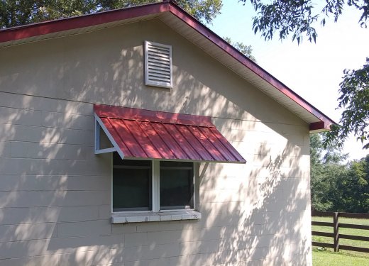 Red Standing Seam Awning~ Anderson, SC